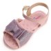 Sandália Infantil Molekinha Laço Gliter Mini - Prata e Rosa