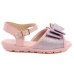 Sandália Infantil Molekinha Laço Gliter Mini - Prata e Rosa