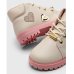 Bota Infantil Molekinha Coturno Corações - Creme e Rosa