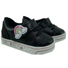Tênis Infantil Molekinha Arco-Íris Gliter Mini - Preto