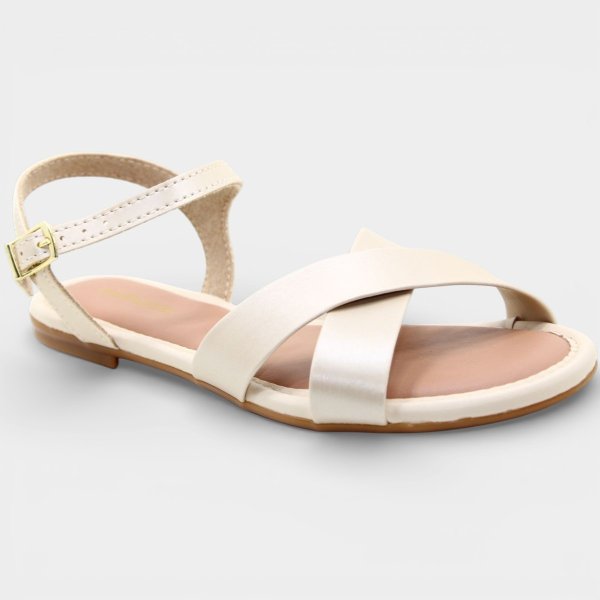 Sandália Infantil Molekinha Básica Tira Cruzada - Creme