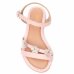 Sandália Infantil Molekinha Brilho Flor Menina - Rosa