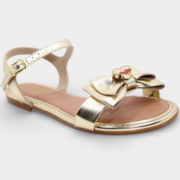 Sandália Infantil Molekinha Laço Detalhe - Dourado