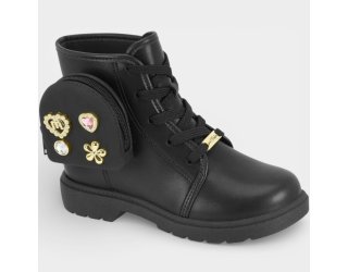 Bota Coturno Infantil Molekinha Bolsinha Menina - Preto Bota Coturno Infantil Molekinha Bolsinha Menina - Preto