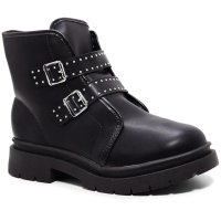 Bota Coturno Infantil Molekinha Com Fivela Menina - Preto