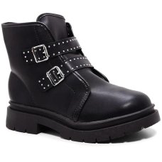 Bota Coturno Infantil Molekinha Com Fivela Menina - Preto