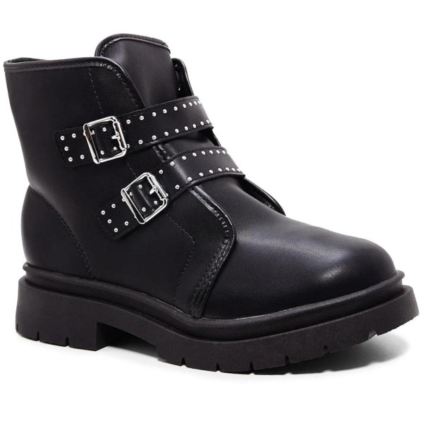 Bota Coturno Infantil Molekinha Com Fivela Menina - Preto