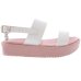 Sandália Infantil Molekinha Flatform Verniz Pingente - Branco