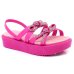 Sandália Infantil Molekinha Flatform Laços Strass - Pink