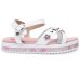 Sandália Infantil Molekinha Flatform Tira Strass Pedraria - Rosa