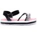 Sandália Infantil Molekinha Flatform Strass - Rosa e Preto