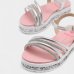 Sandália Infantil Molekinha Flatform Strass Menina - Prata