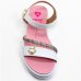 Sandália Infantil Molekinha Flatform Tira Strass Colorido - Rosa e Branco