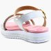 Sandália Infantil Molekinha Flatform Tira Strass Colorido - Rosa e Branco