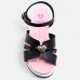 Sandália Infantil Molekinha Flatform Detalhe - Rosa e Preto
