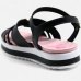 Sandália Infantil Molekinha Flatform Detalhe - Rosa e Preto