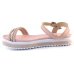 Sandália Infantil Molekinha Flatform Tira Strass - Rosa