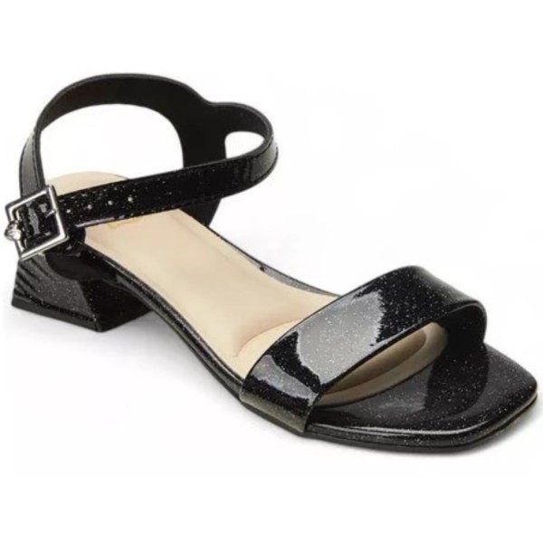 Sandália Infantil Molekinha Holográfica Salto Bloco - Preto