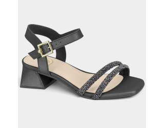 Sandália Infantil Molekinha Strass Salto Bloco - Preto Sandália Infantil Molekinha Strass Salto Bloco - Preto