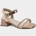 Sandália Infantil Molekinha Strass Salto Bloco - Rose Gold