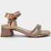 Sandália Infantil Molekinha Strass Salto Bloco - Rose Gold