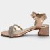 Sandália Infantil Molekinha Strass Salto Bloco - Rose Gold