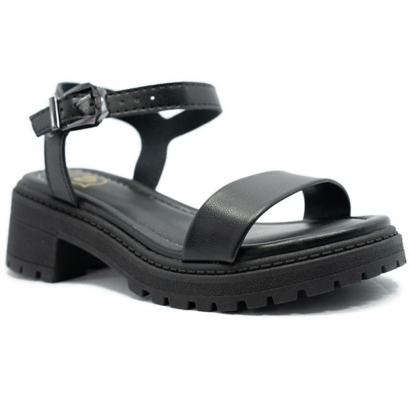 Sandália Infantil Molekinha Salto Baixo Menina - Preto