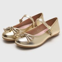 Sapatilha Infantil Molekinha Laço Menina - Dourado