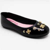 Sapatilha Infantil Molekinha Verniz Apliques - Preto