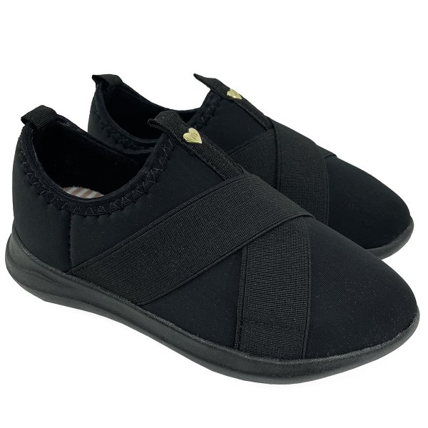 Slip On Infantil Molekinha Lycra Elástico - Preto