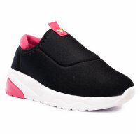 Slip On Infantil Molekinha Detalhe Coração - Preto e Rosa