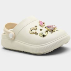 Babuche Infantil Molekinha Pins Boiadeira Menina - Creme Babuche Infantil Molekinha Pins Boiadeira Menina - Creme