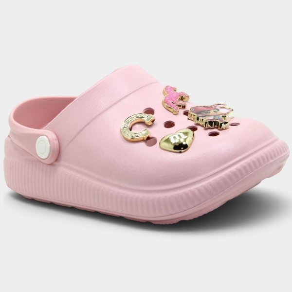 Babuche Infantil Molekinha Pins Boiadeira Menina - Rosa Claro