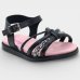 Sandália Molekinha Strass Tiras Baby - Preto