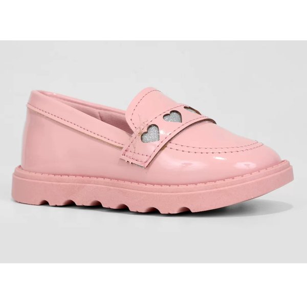 Mocassim Infantil Molekinha Coração Tratorado - Rosa