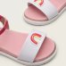 Sandália Molekinha Arco-Íris Baby - Branco e Rosa