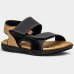 Sandália Molekinho Camurça Velcro Menino - Preto e Caramelo