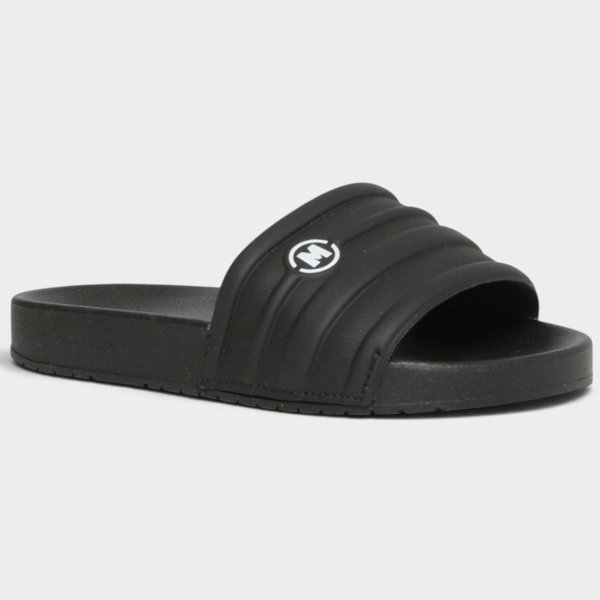 Chinelo Slide Molekinho Infantil Logo - Preto
