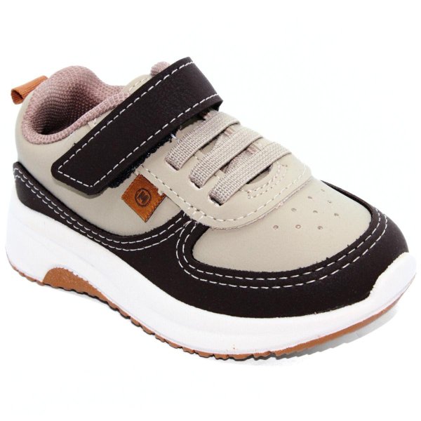 Tênis Bebê Molekinho Casual Menino - Bege e Marrom