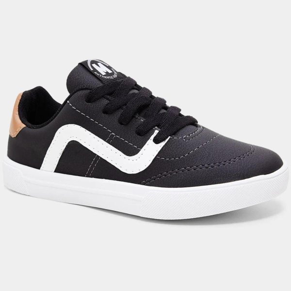 Tênis Infantil Molekinho Cano Baixo Casual Menino - Preto e Branco