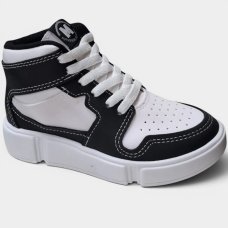 Tênis Infantil Molekinho Casual Logo Menino - Branco e Preto