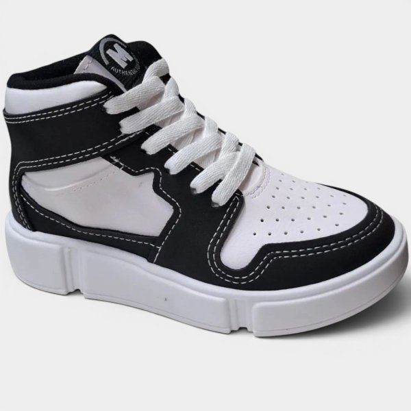 Tênis Infantil Molekinho Casual Logo Menino - Branco e Preto