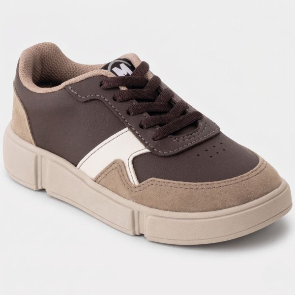 Tênis Infantil Molekinho Casual Menino - Marrom e Cinza
