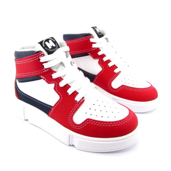 Tênis Infantil Molekinho Cano Alto - Branco e Vermelho