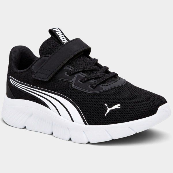 Tênis Puma Infantil FlexFocus Modern Velcro Unissex - Preto e Branco