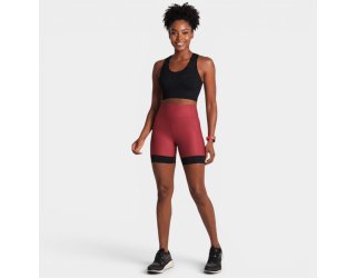 Bermuda Lupo LSport Run 7 Pocket Feminina - Vermelho e Preto