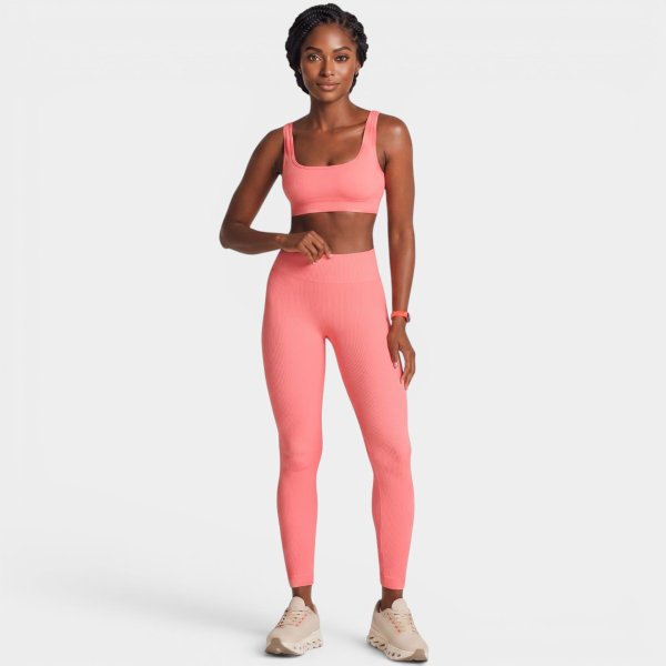 Calça Legging Lupo Sem Costura Canelada Feminina - Coral