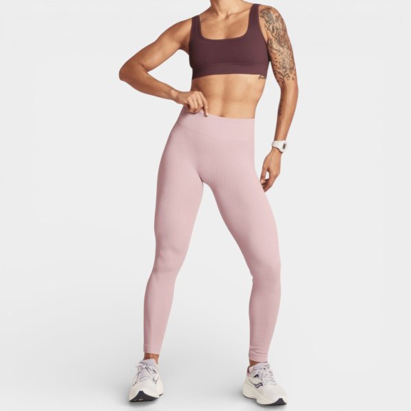 Calça Legging Lupo Sem Costura Canelada Feminina - Rosa Claro