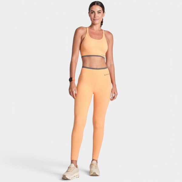 Calça Legging Lupo Seamless Ayra Feminina - Laranja e Cinza