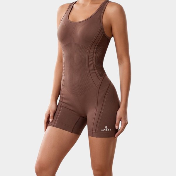 Macaquinho Legging Lupo LSport Max Feminina - Marrom